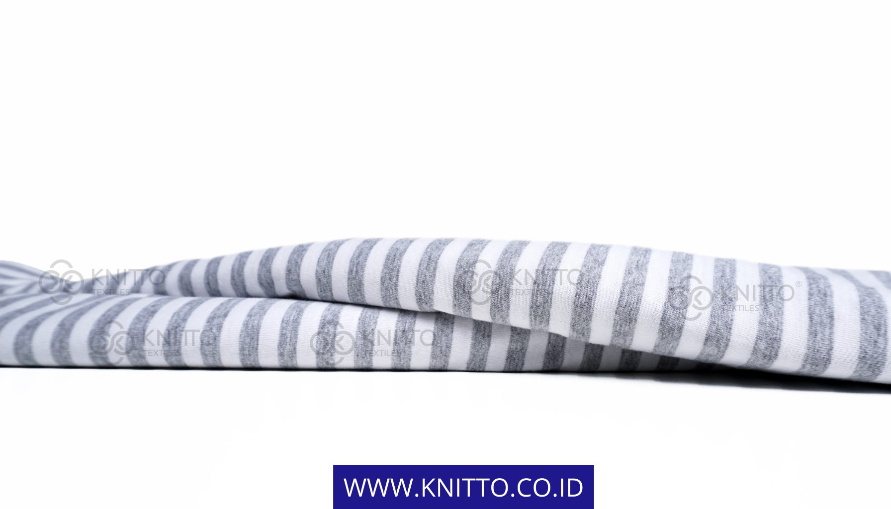 Contoh Kain Cotton Combed Stripes Warna Misty dari Knitto Textile