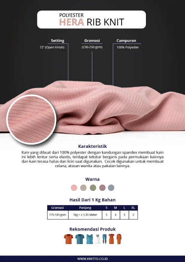 Beli Polyester Rib Knit Knitto Beli Polyester Rib Knit Knitto