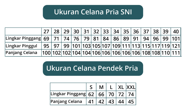 3 Rekomendasi Bahan Celana Pria Terbaik dan Size Chart