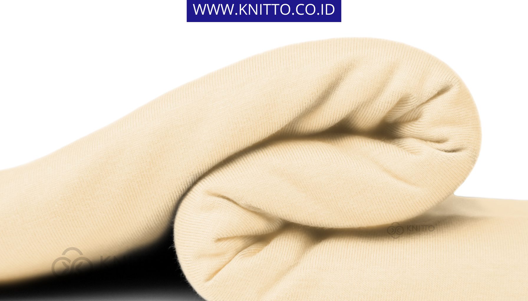 Contoh Kain Cotton Combed Warna Cream di Knitto Textiles