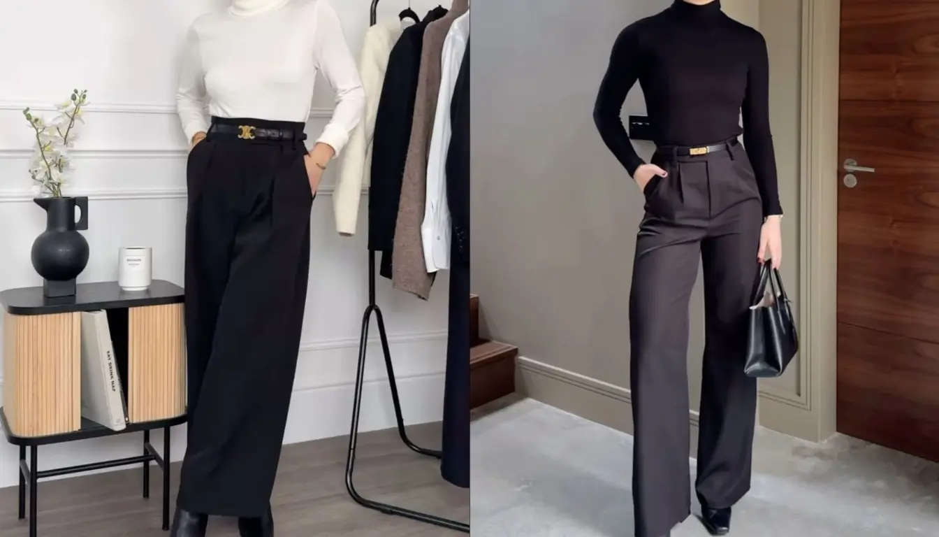 Celana Hitam dan Turtleneck