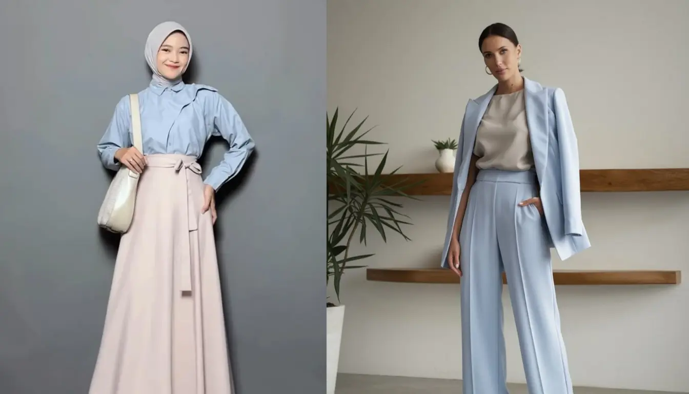 Perpaduan Beige dan Dusty Blue Perpaduan Beige dan Dusty Blue
