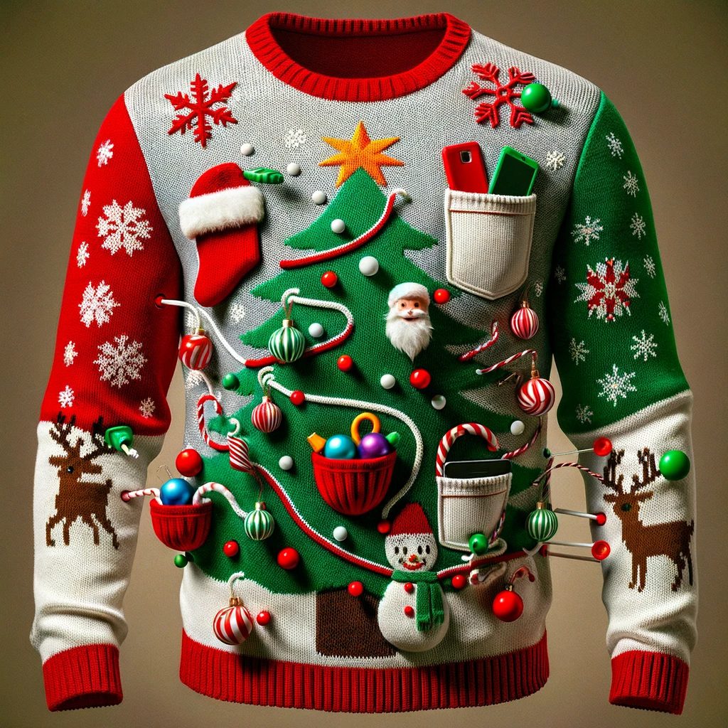 Sweater Natal Pria Dengan Desain Interaktif