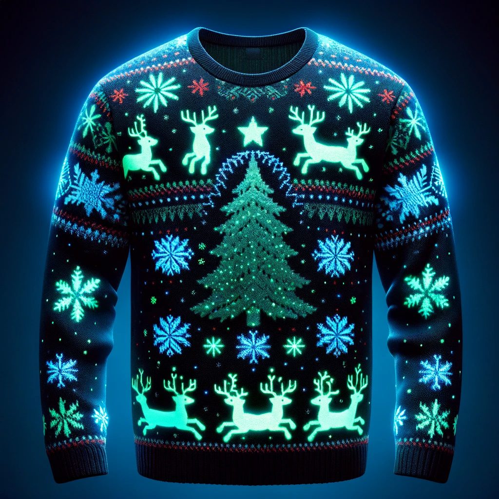 Sweater Natal Pria Dengan Efek Glow In The Dark