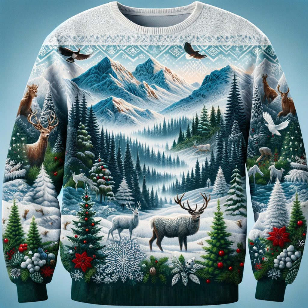 Sweater Natal Pria Dengan Tema Alam