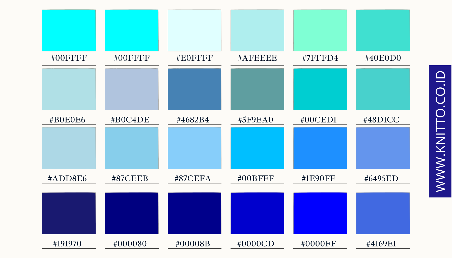 24 Macam-Macam Warna Biru dalam Color Theory