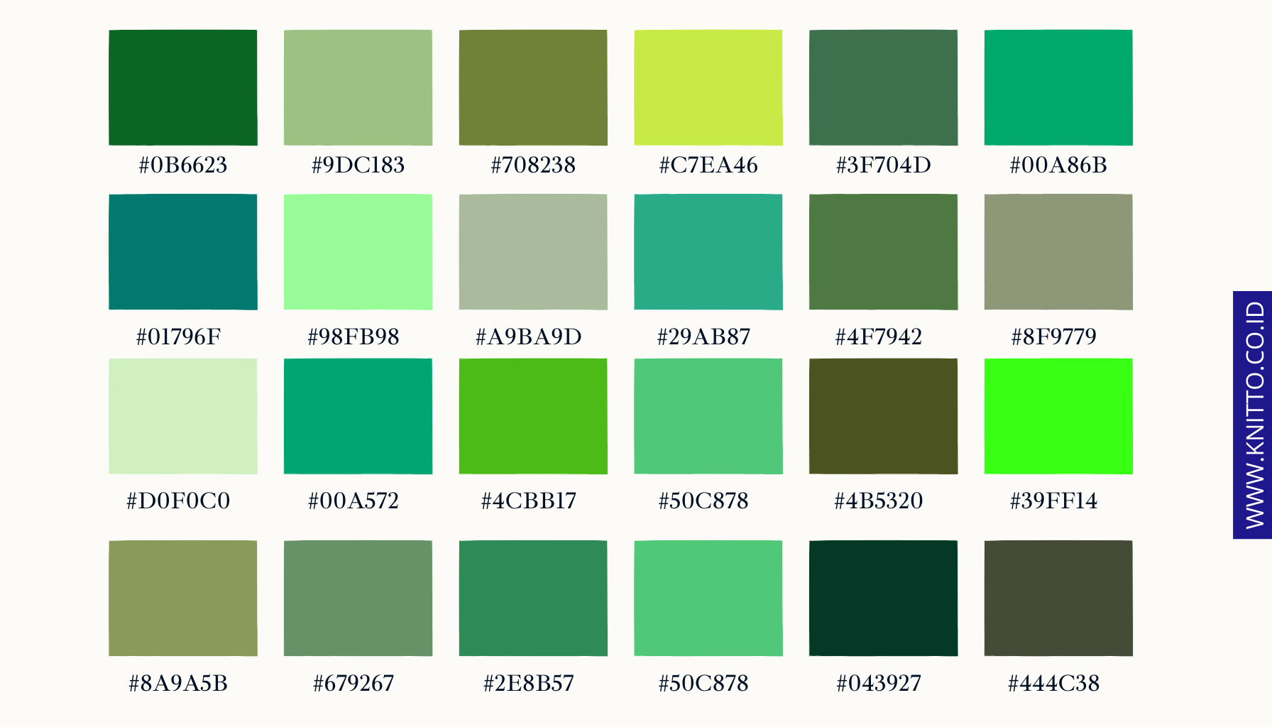 24 Macam-Macam Warna Hijau dalam Color Theory