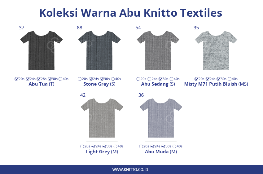 Koleksi Warna Abu Abu dari Knitto Textiles