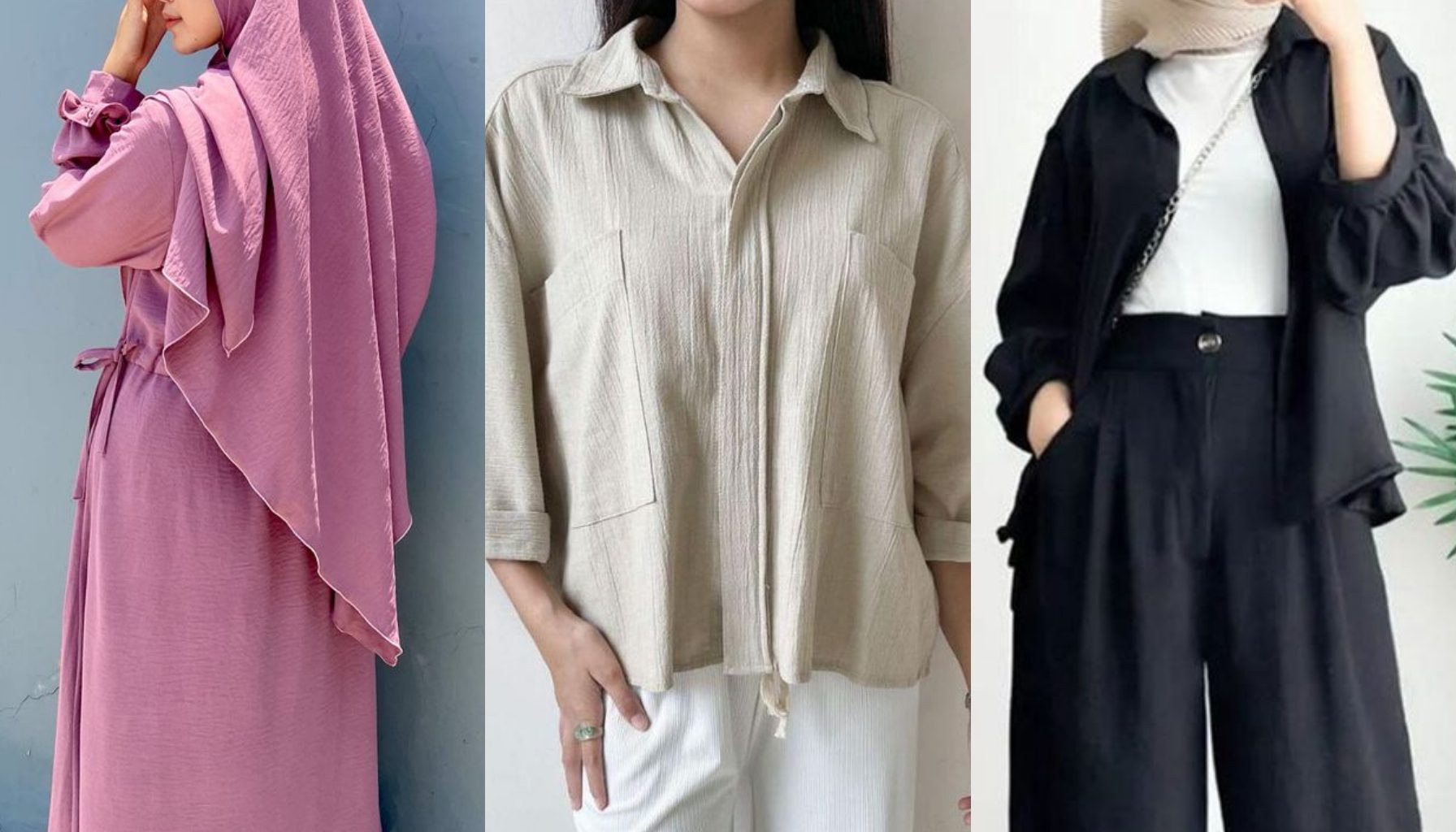 Pemanfaatan Bahan Crinkle Airflow dalam Fashion untuk Gamis, Hijab, Kemeja, dan Celana | Sumber Gambar: Pinterest