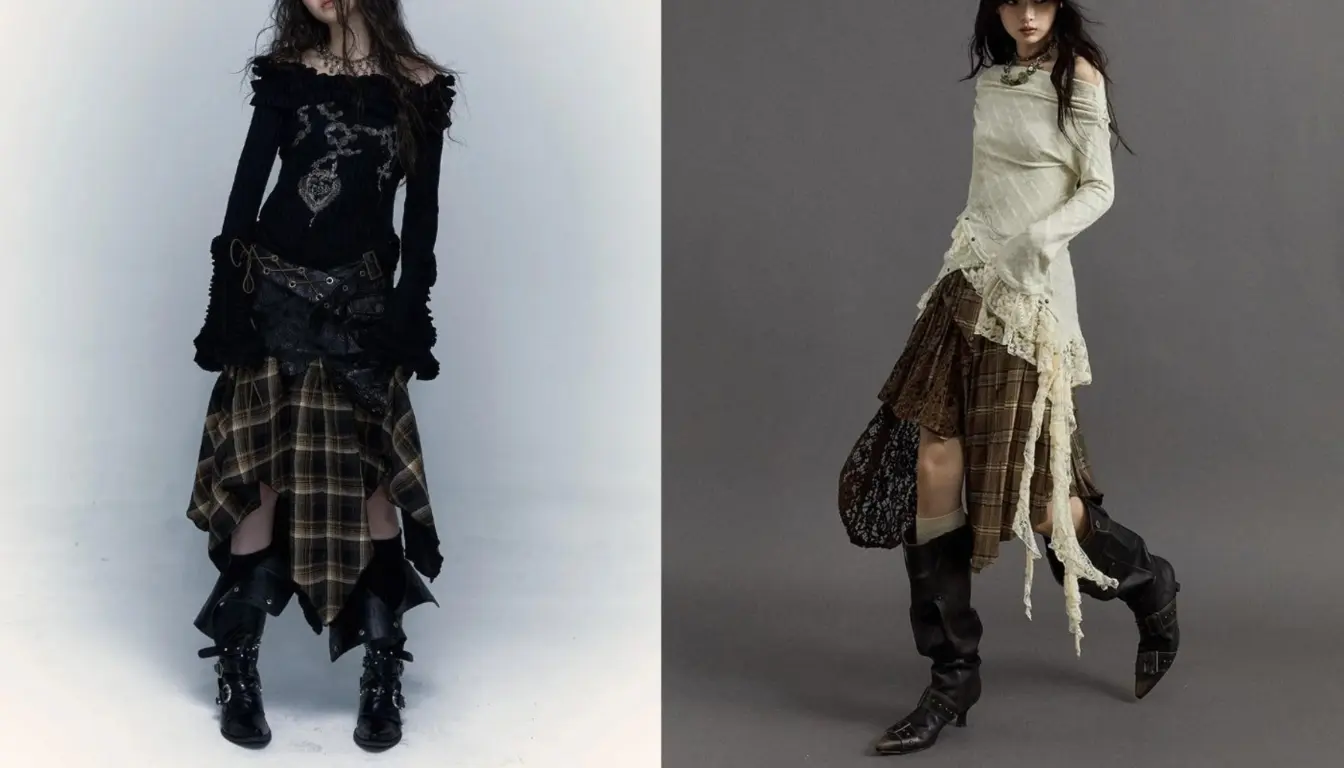 Ilustrasi OOTD dengan Gaya Grunge