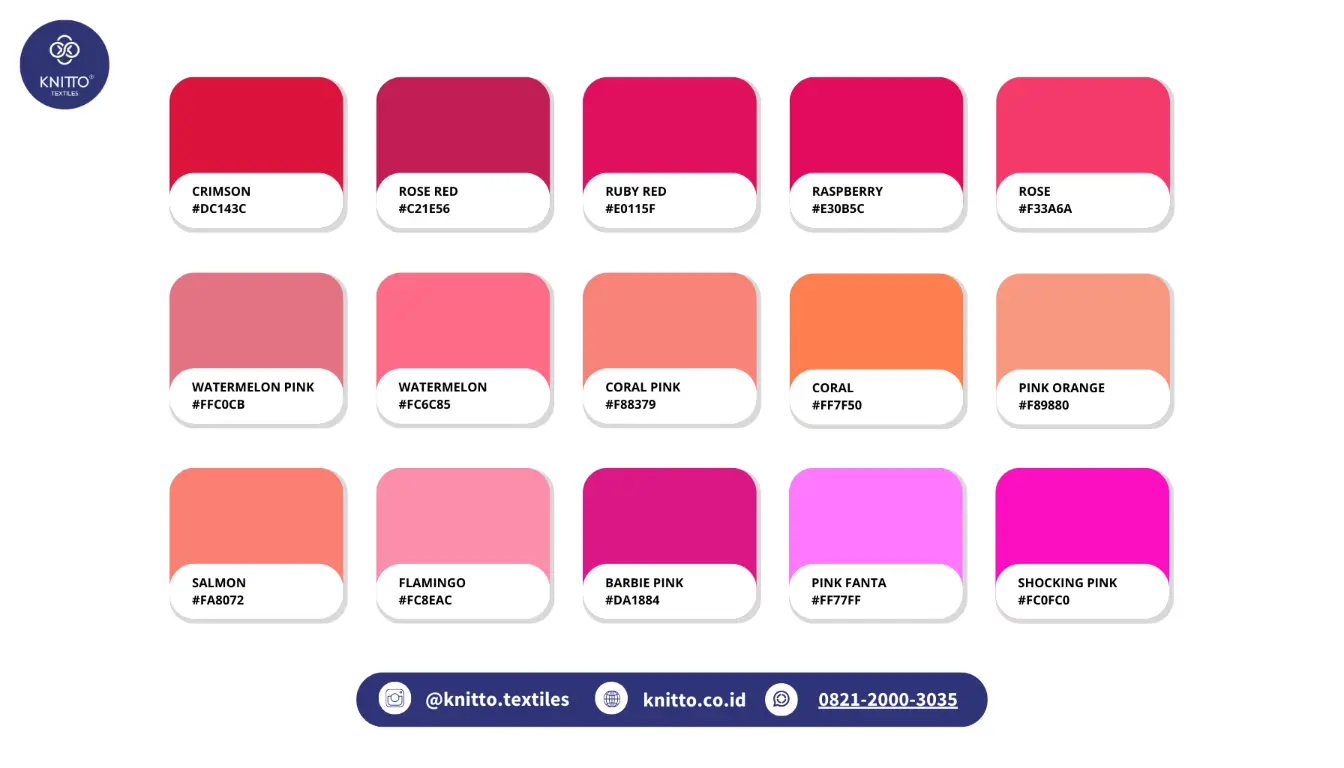 45+ Macam-macam Warna Pink dan Kodenya, Banyak Ragamnya! Macam-macam Warna Pink Kemerahan
