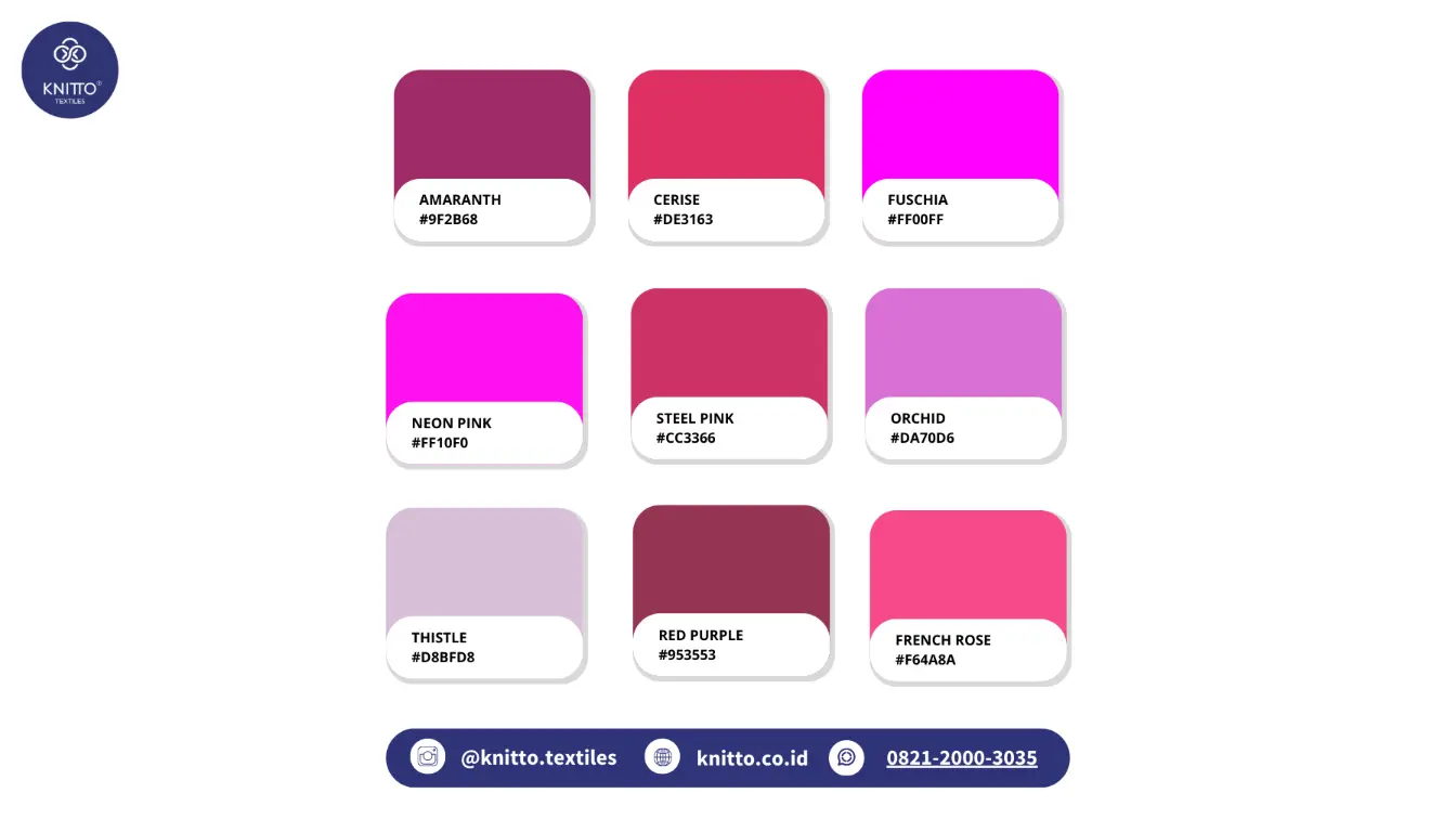 45+ Macam-macam Warna Pink dan Kodenya, Banyak Ragamnya! Macam-macam Warna Pink Keunguan