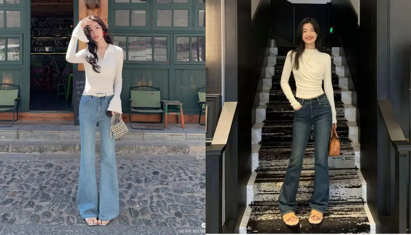 Jeans Cutbray dan Fitted Top