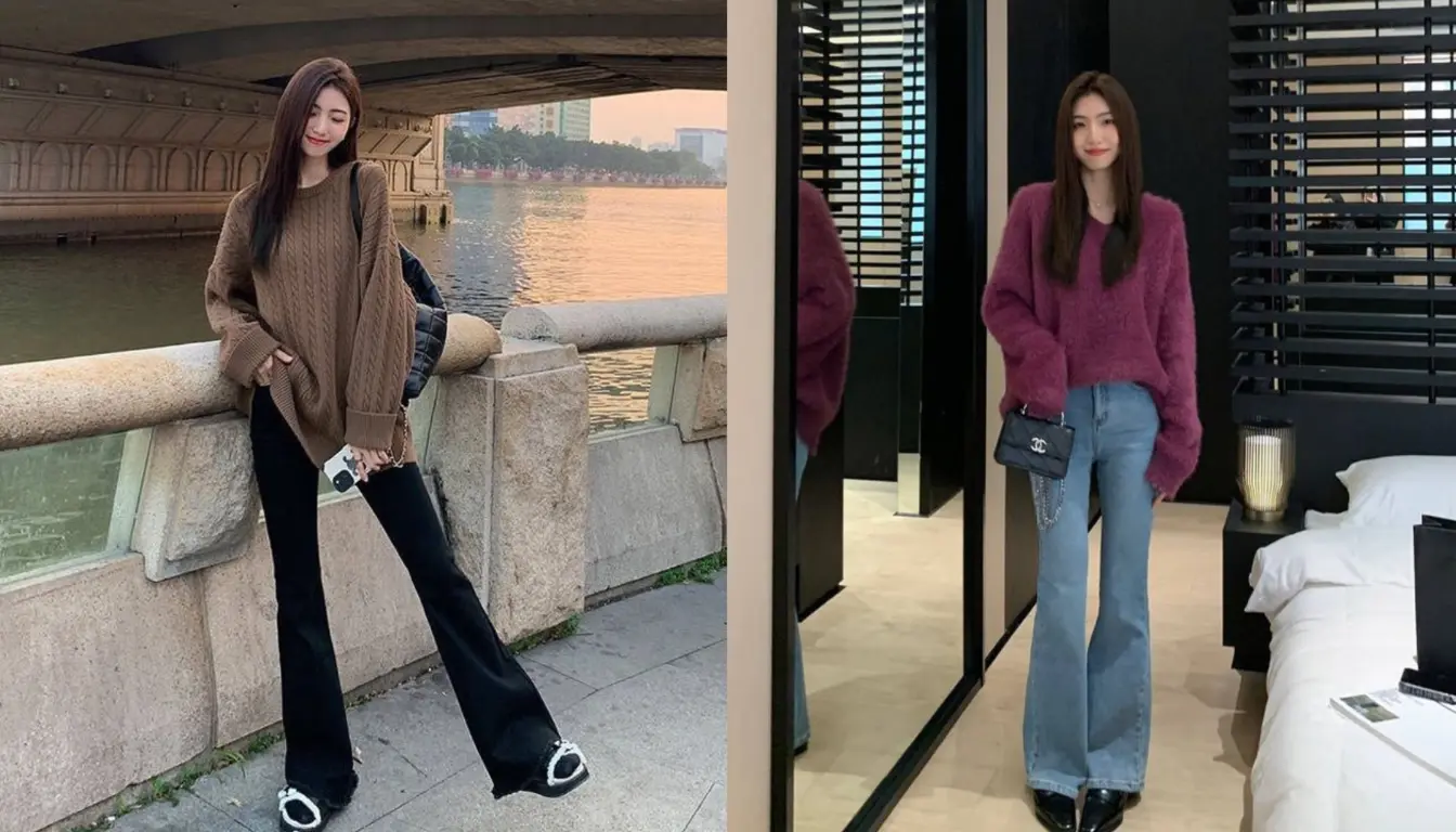 Jeans Cutbray dan Sweater Oversized
