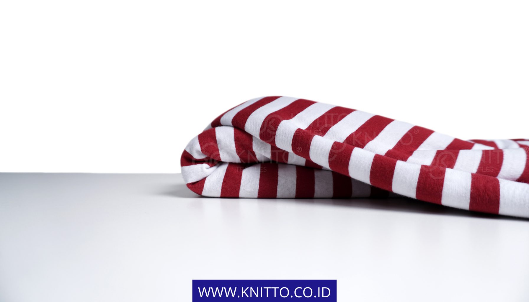 Knitto's Cotton Combed Stripes Type 3 Putih Maroon