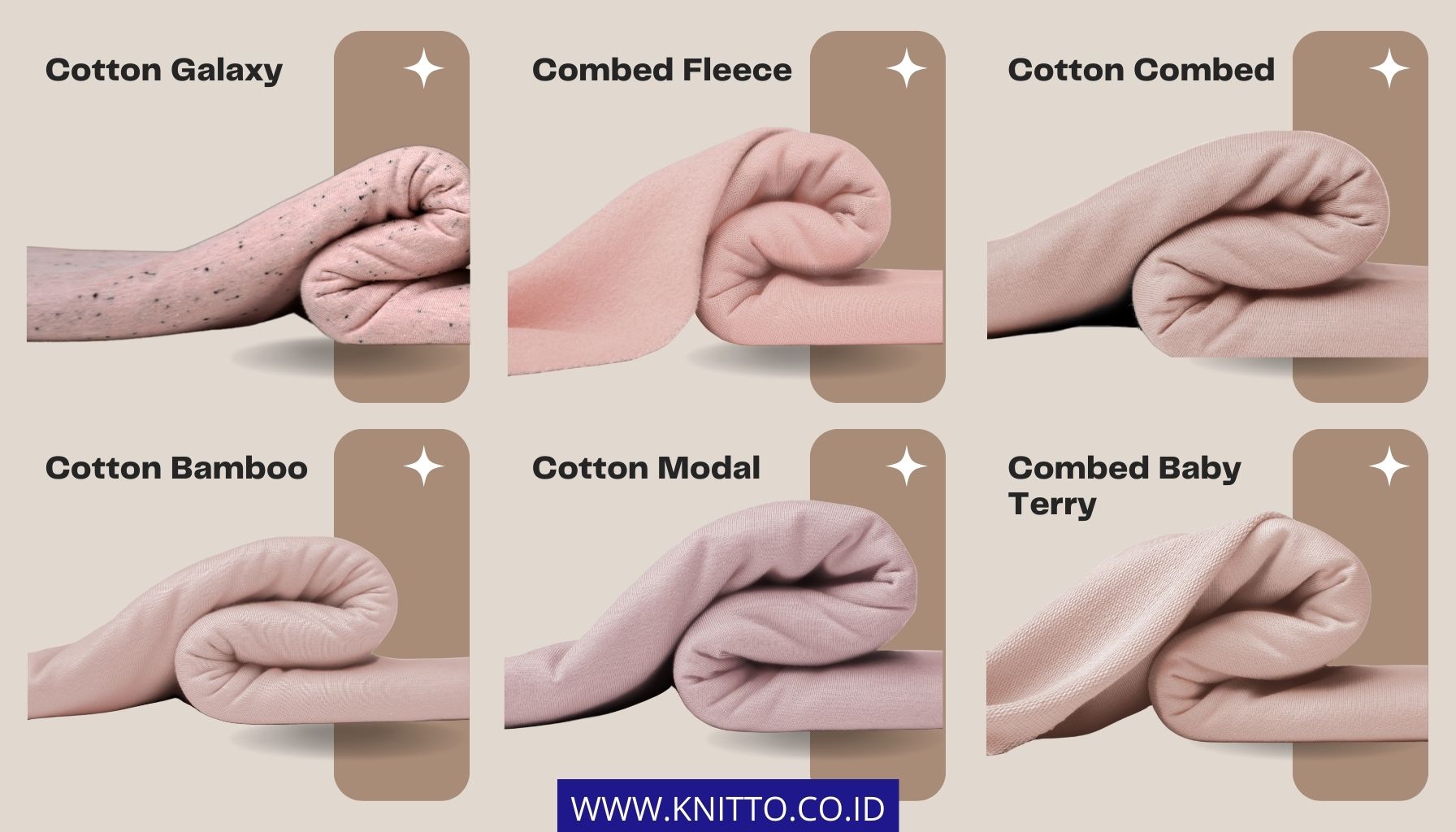 Tipe Kain dengan Warna Dusty Pink di Knitto