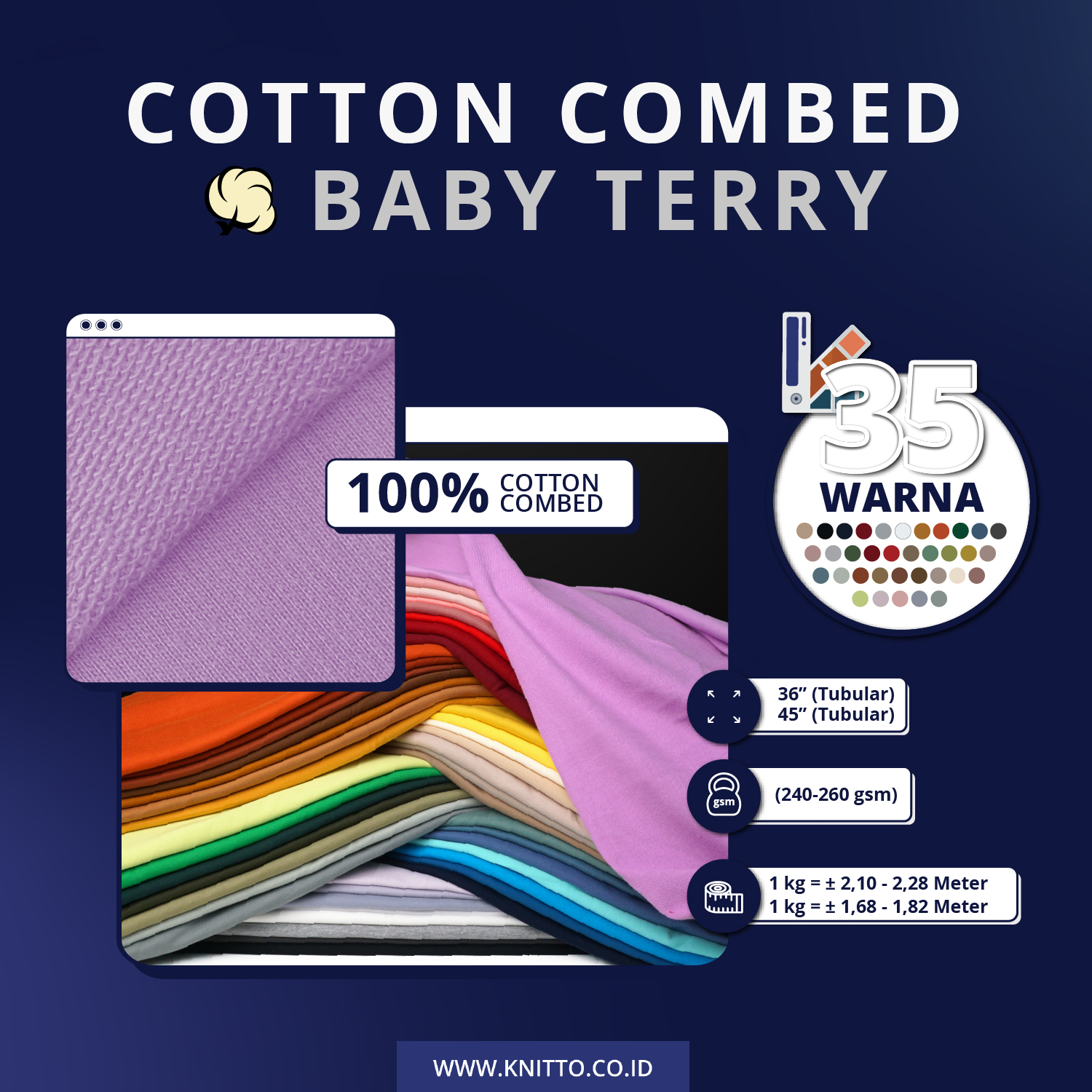 Cotton Combed Baby Terry Knitto