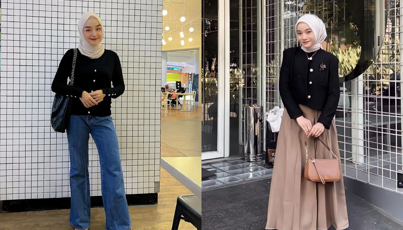 Baju Hitam Cocok dengan Jilbab Warna Apa Putih