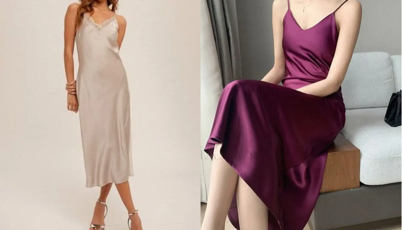 Baju Tidur Wanita Slip Dress Satin