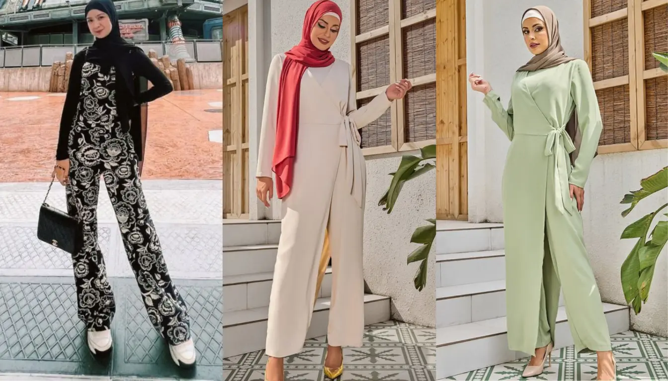 Ilustrasi Jumpsuit Hijab Wanita