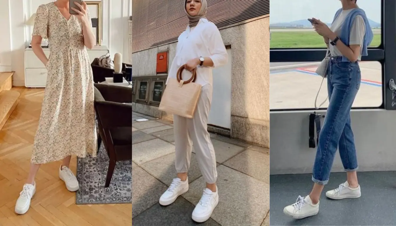 Model Sepatu Kets Wanita White Sneakers