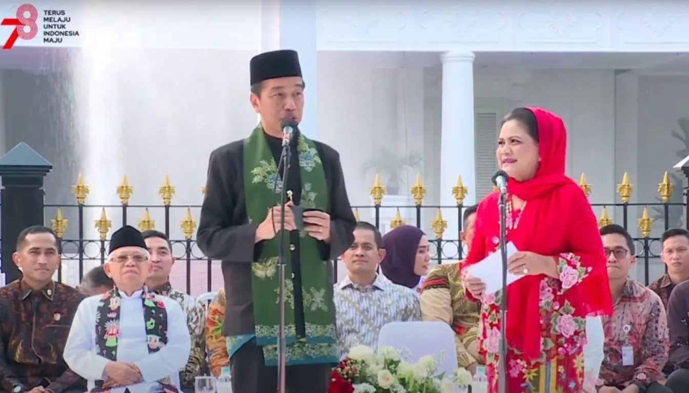 Potret Pak Joko Widodo dan Ibu Iriana Mengenakan Baju Adat Betawi