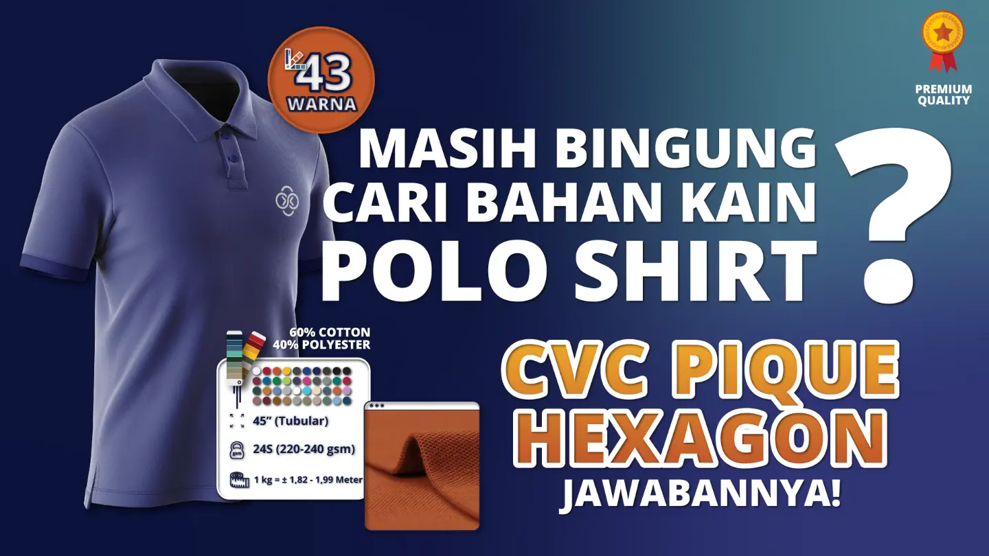 Bahan Kaos Polo CVC Pique Hexagon dari Knitto Tekstil