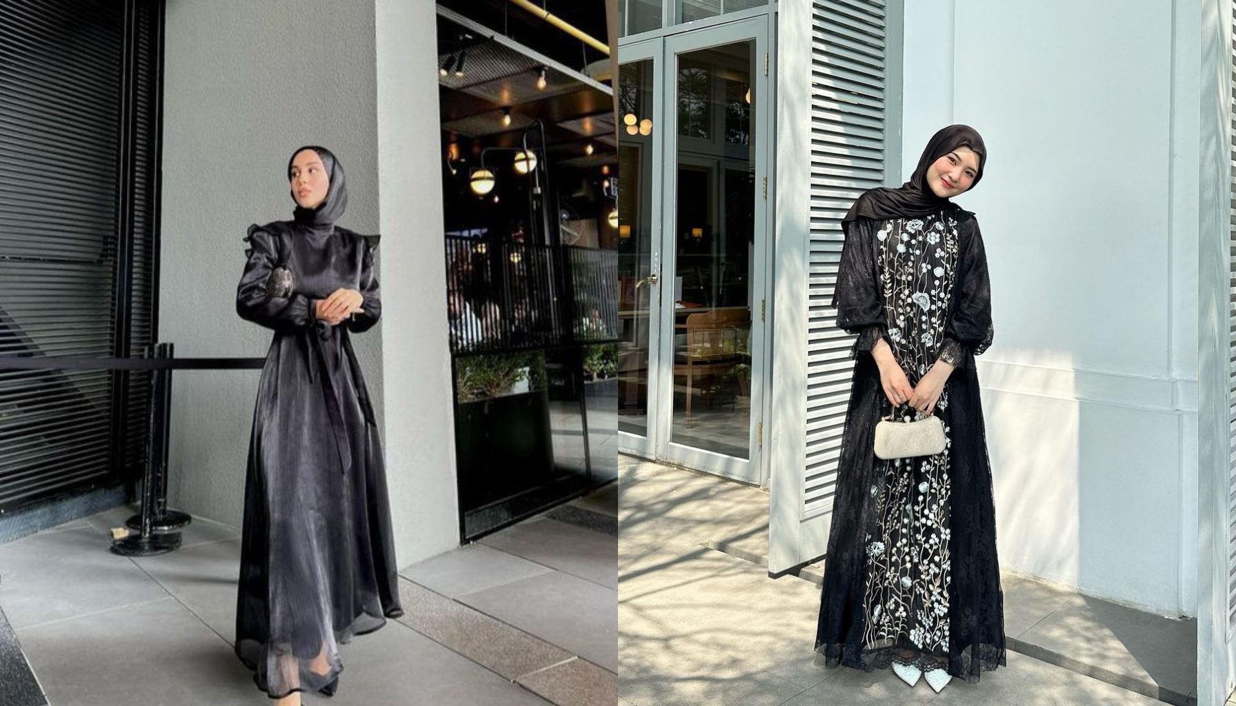 Gamis Hitam dengan Jilbab Hitam (Sumber: Pinterest)