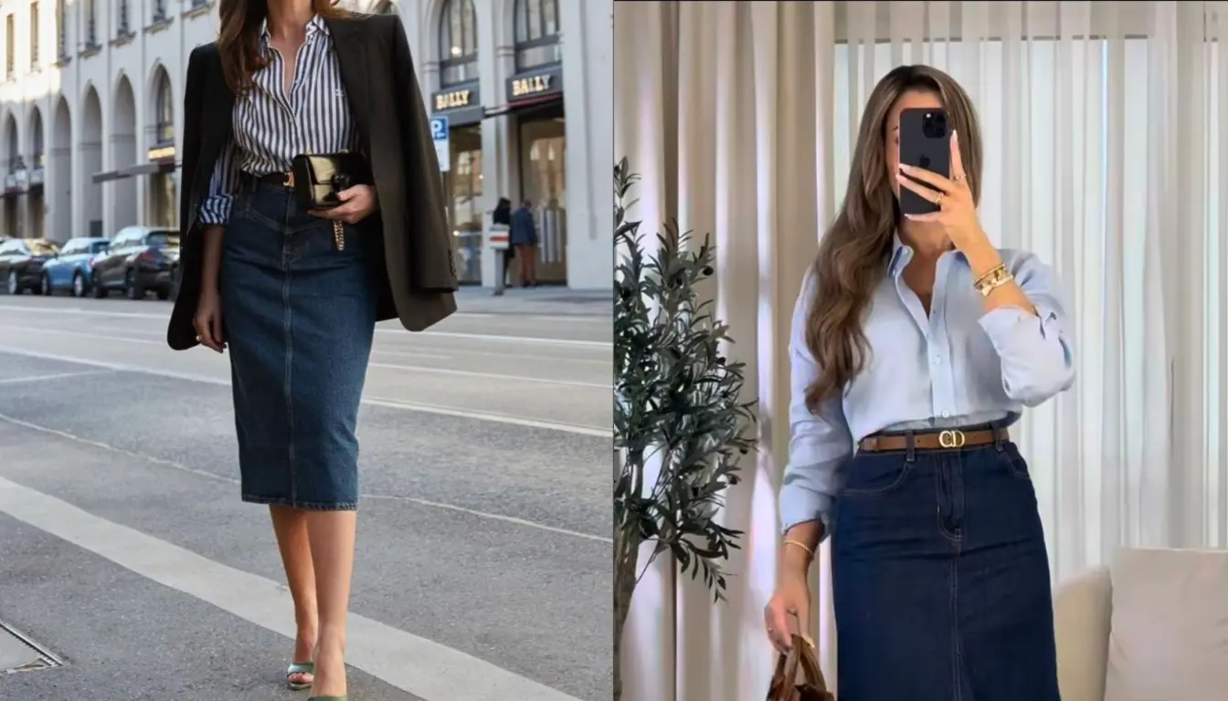 Inspirasi OOTD Rok Jeans Formal