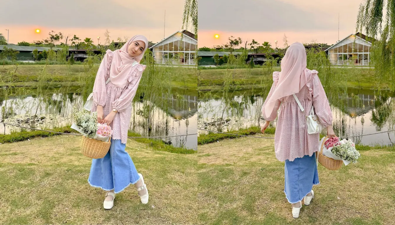 Inspirasi OOTD Rok Jeans Hijab 