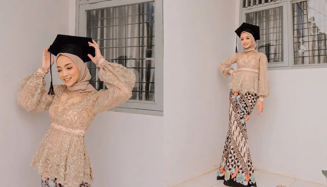 Model Kebaya Brokat Modern dengan Lengan Puff