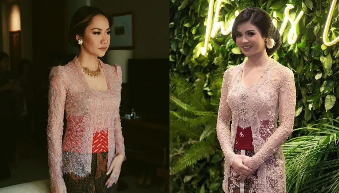 Model Kebaya Brokat Modern dengan Obi Belt