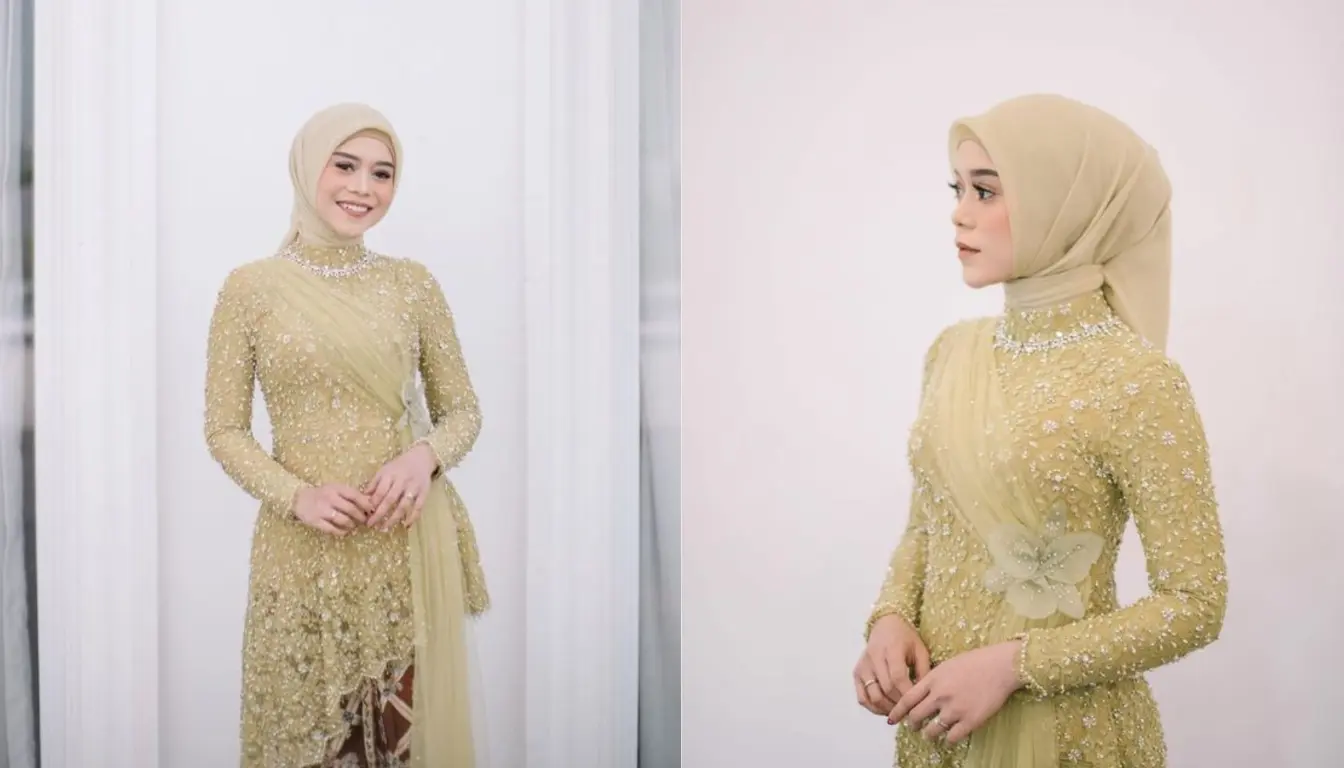 Model Kebaya Brokat Modern dengan Selendang