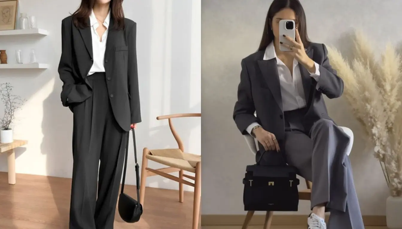 Perpaduan Kemeja Putih dengan Blazer