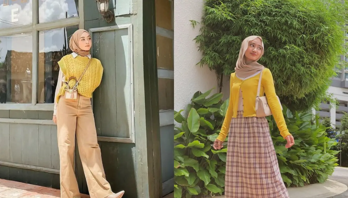 Baju Kuning Cocok dengan Jilbab Warna Apa - Coklat Susu