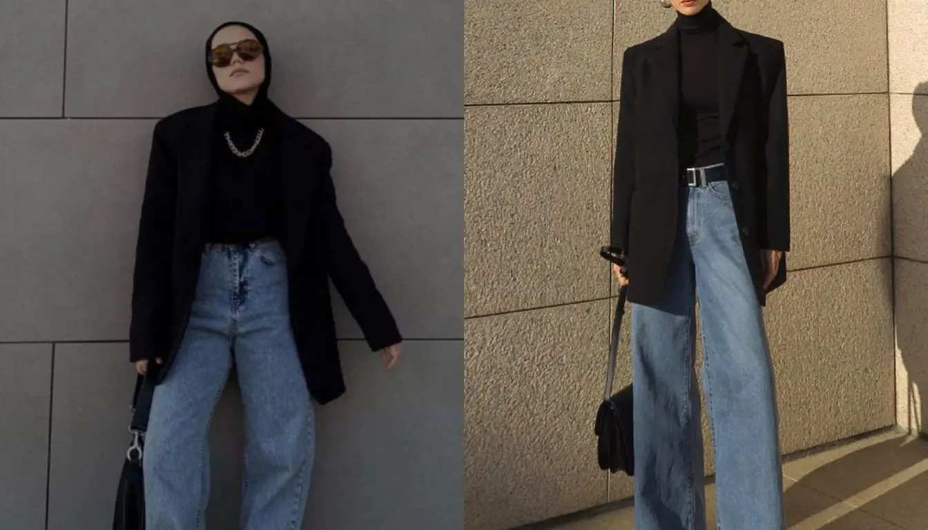 OOTD Rok Jeans dengan Jas