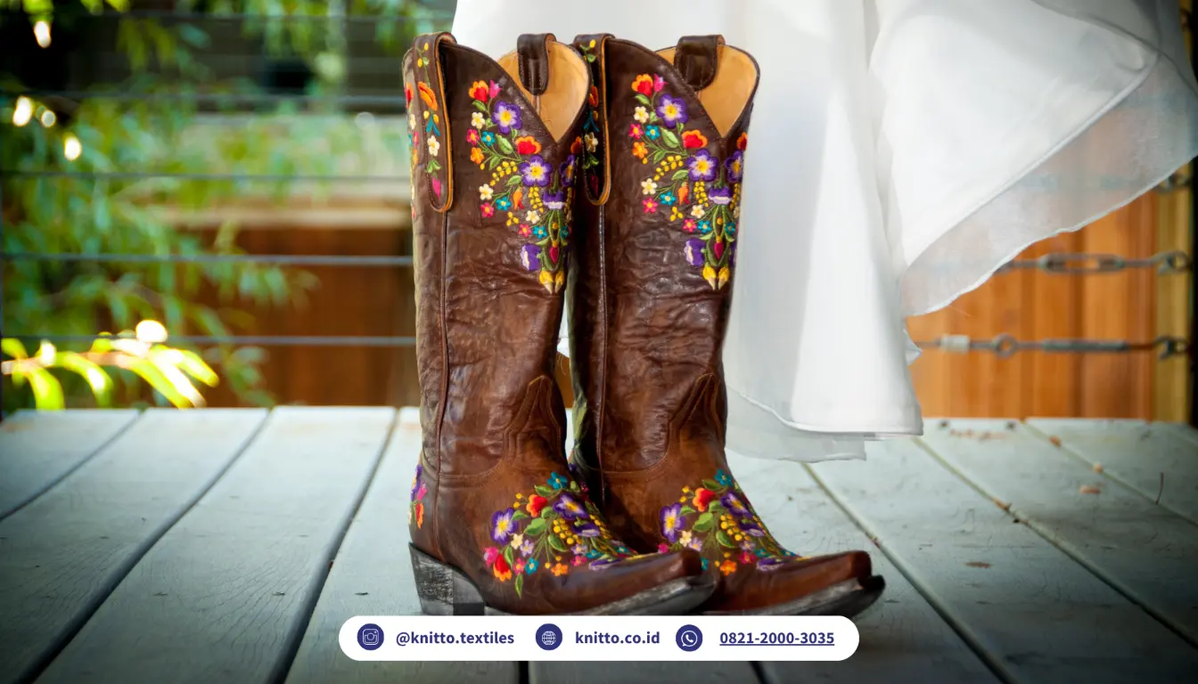 ilustrasi sepatu western boots