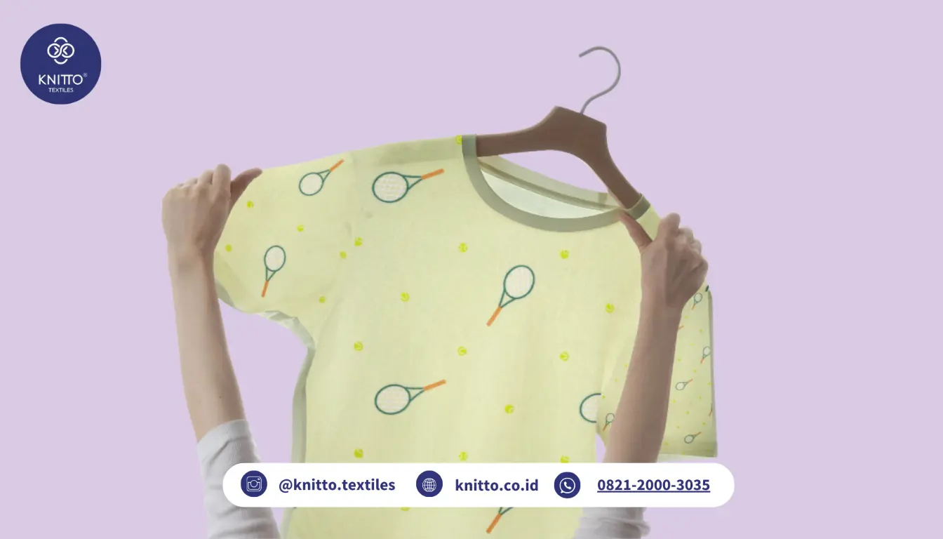 Apa Itu Warna Lime dan Contoh Warna Kain Light Lime Motif Tennis dari Knitto