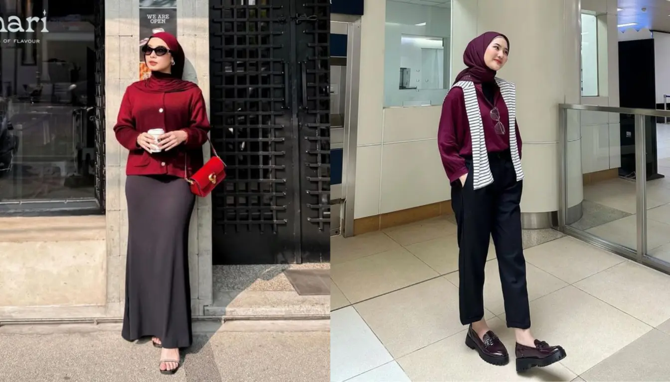 Baju Merah Cocok dengan Jilbab Warna Apa? Coba Warna Merah! (Sumber: Pinterest)