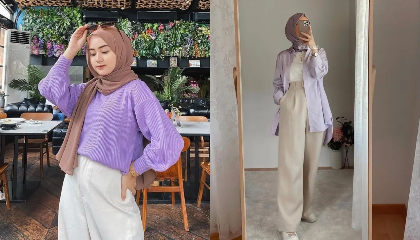 Baju Ungu Cocok dengan Jilbab Warna Apa? Coba Jilbab Cokelat (Sumber: Pinterest)