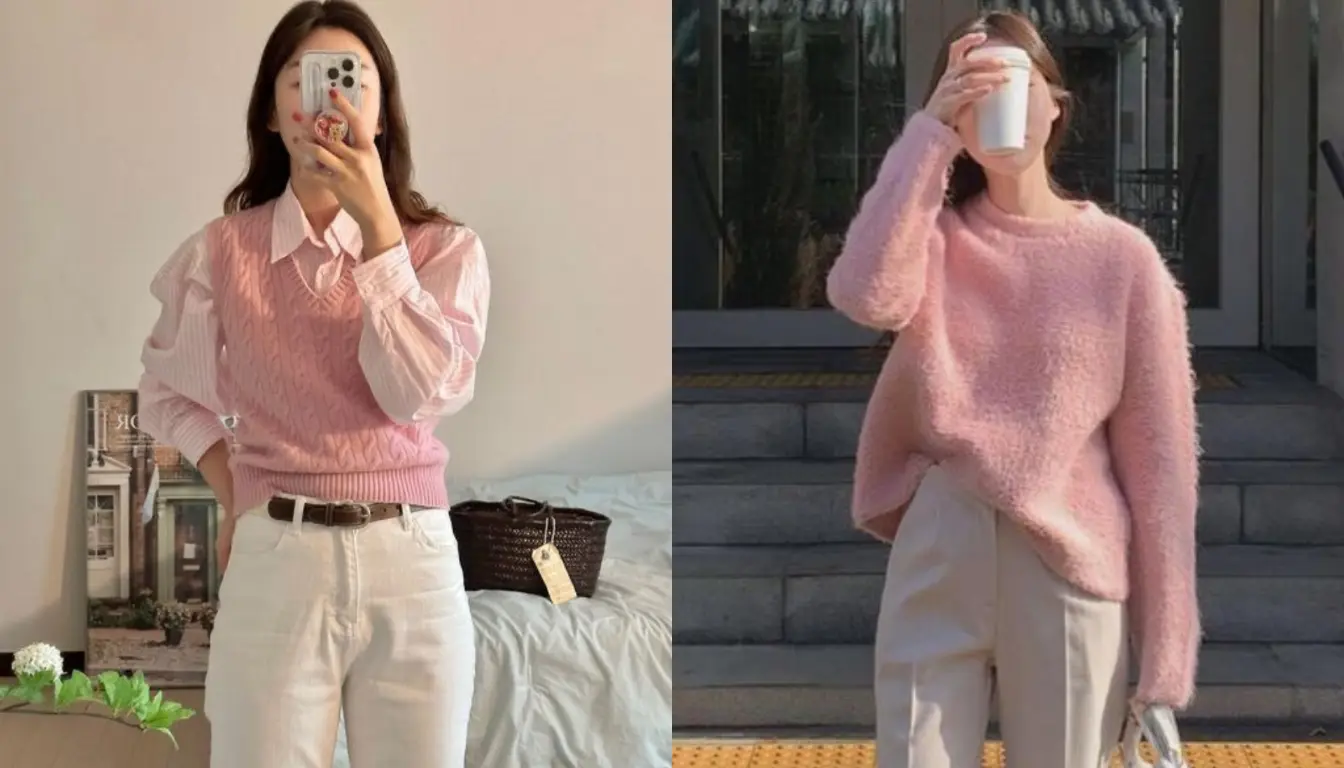 Celana Cream Cocok dengan Baju Warna Apa? Coba Warna Pink! (Sumber: Pinterest)