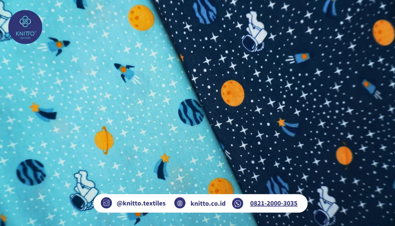 Kain Printing Motif Outer Space dari Knitto Tekstil