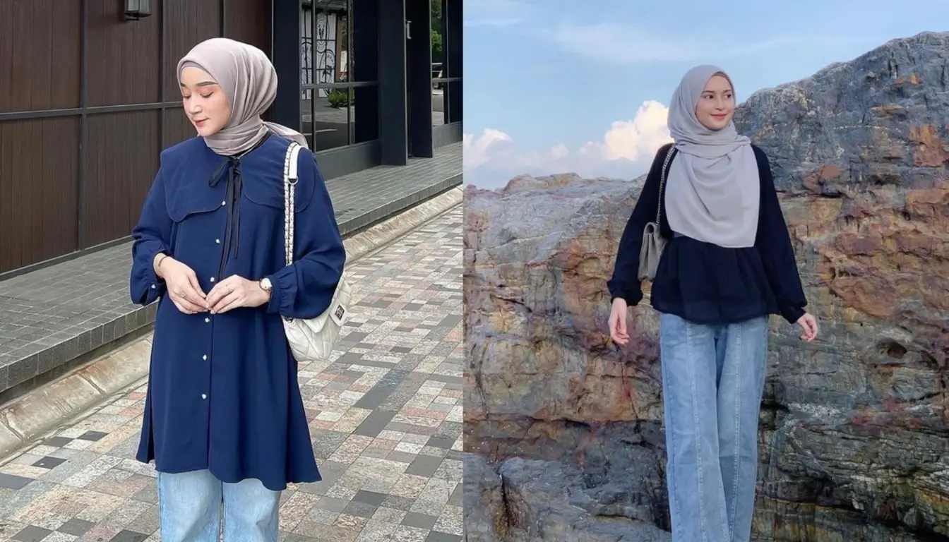 Baju Biru Dongker Cocok dengan Jilbab Warna Apa? Coba Warna Abu-abu!