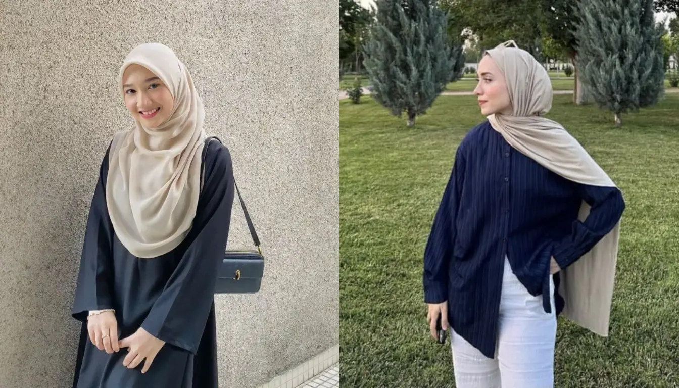 Baju Biru Dongker Cocok dengan Jilbab Warna Apa? Coba Warna Beige!