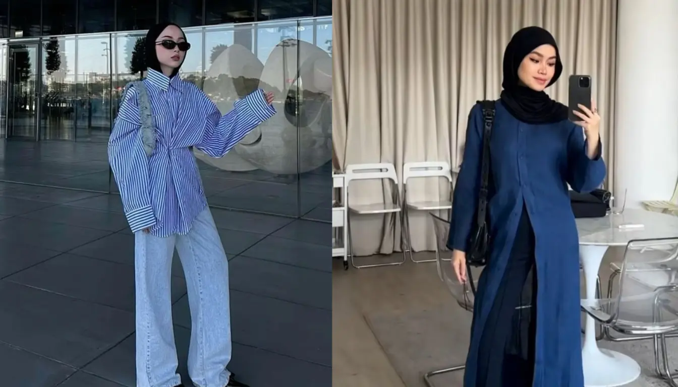 Baju Biru Dongker Cocok dengan Jilbab Warna Apa? Coba Warna Hitam!