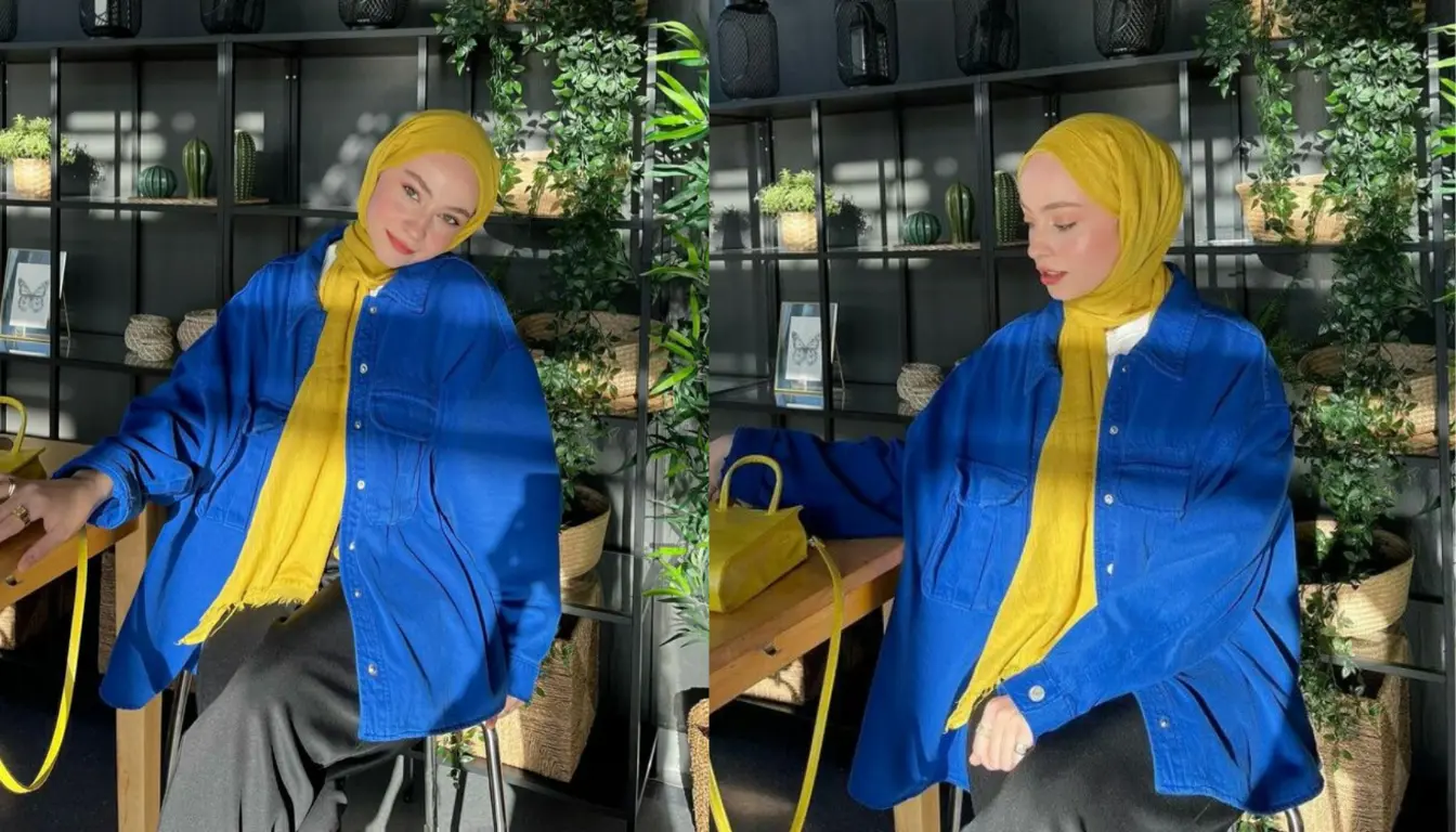 Baju Biru Dongker Cocok dengan Jilbab Warna Apa? Coba Warna Kuning!