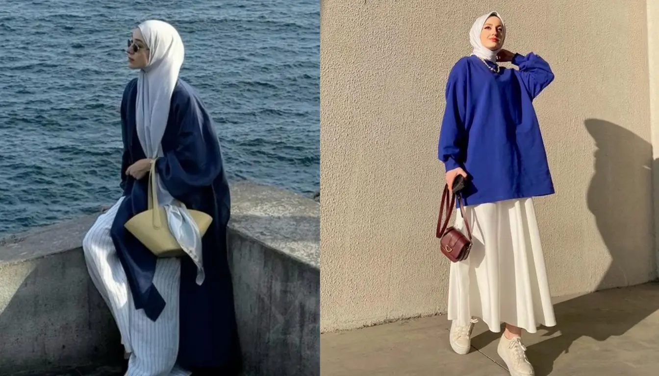 Baju Biru Dongker Cocok dengan Jilbab Warna Apa? Coba Warna Putih!