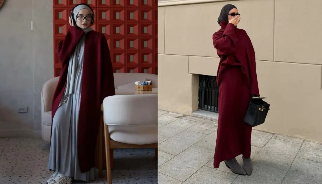 Baju Burgundy Cocok dengan Jilbab Warna Apa? Coba Warna Abu-abu!