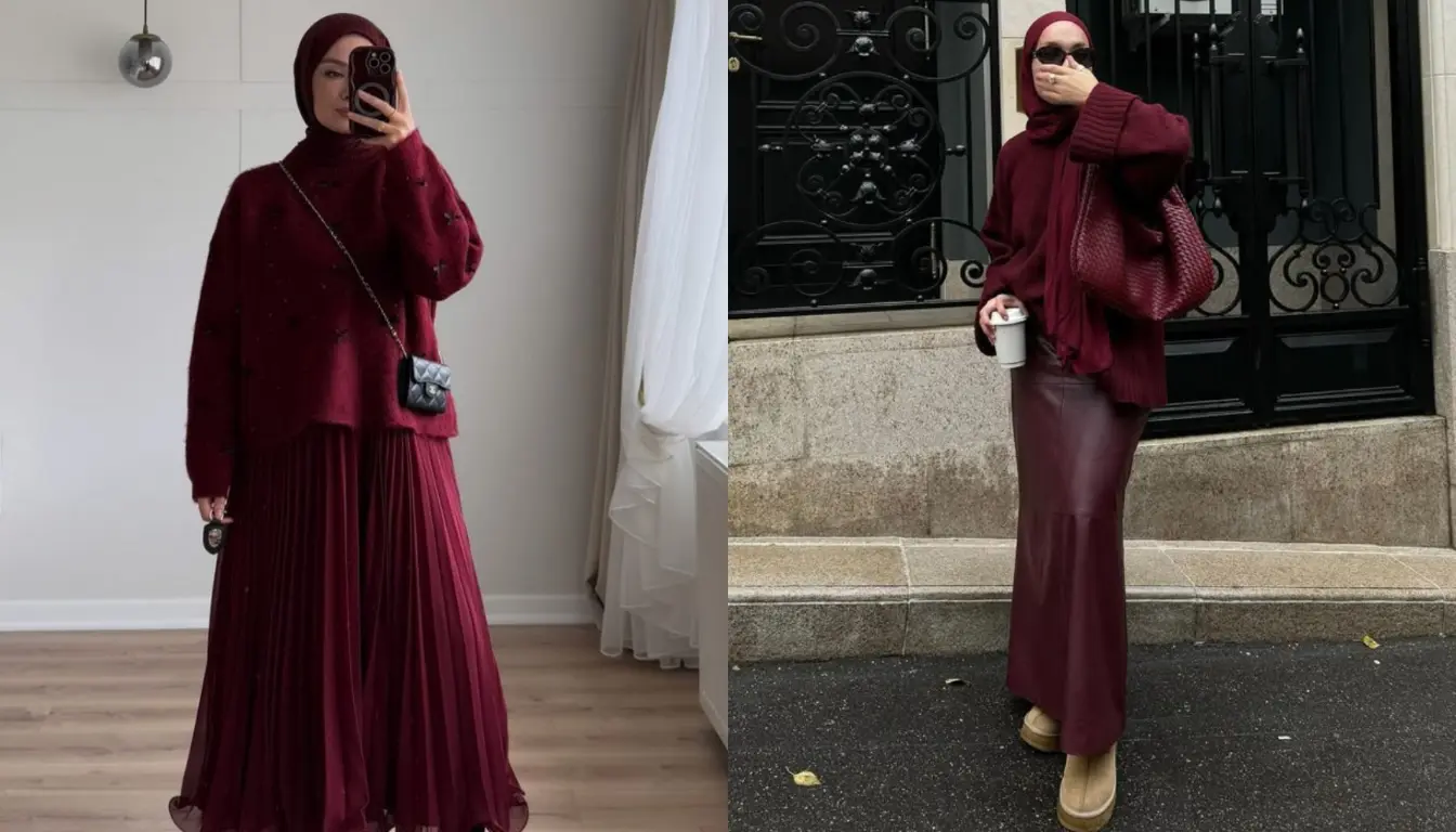 Baju Burgundy Cocok dengan Jilbab Warna Apa? Coba Warna Burgundy!