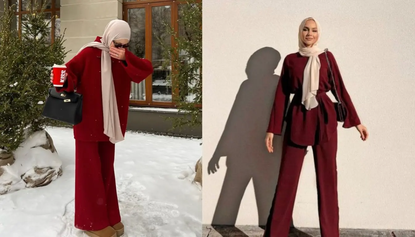 Baju Burgundy Cocok dengan Jilbab Warna Apa? Coba Warna Cream!